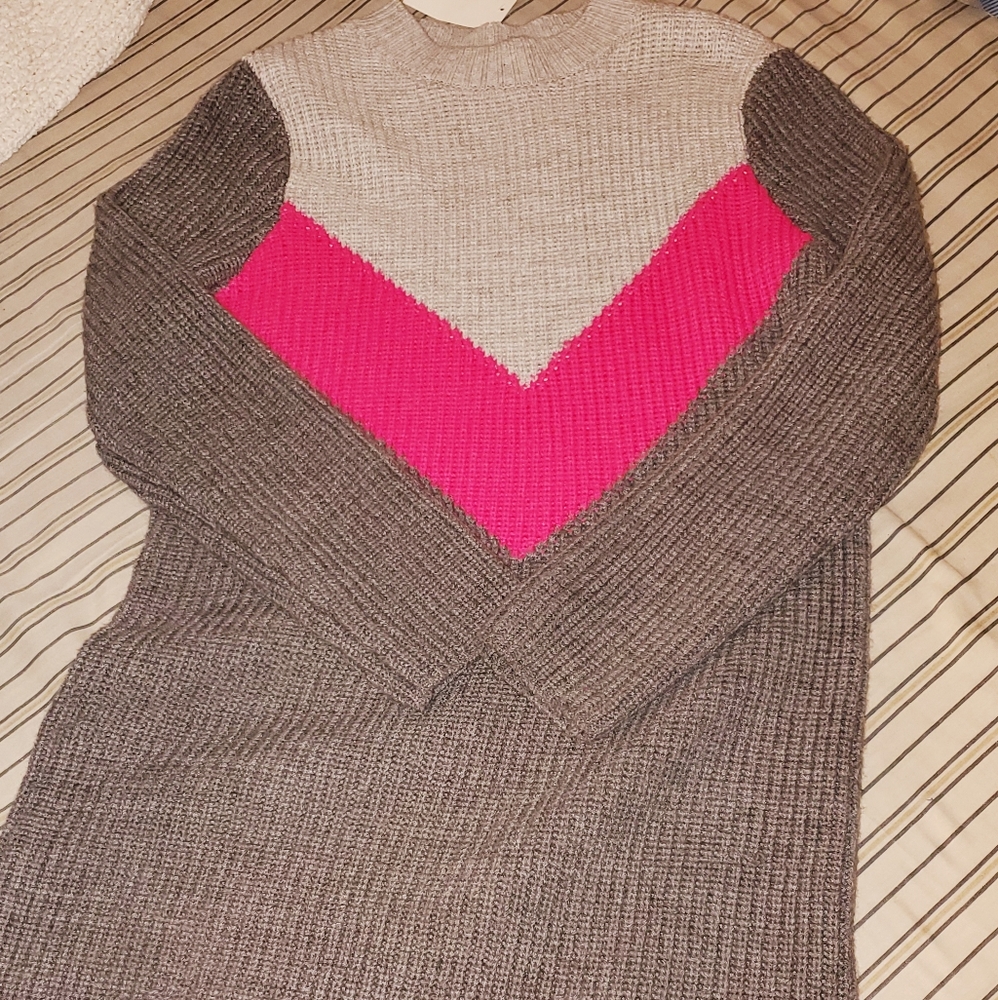 Nordstromrack gray and pink sweater dress